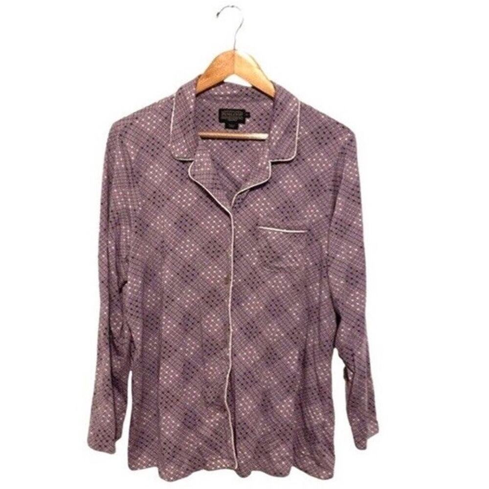 Pendleton Lounge Shirt Women Size XL Button Up Purple Long Sleeves EUC